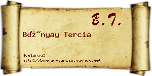 Bányay Tercia névjegykártya